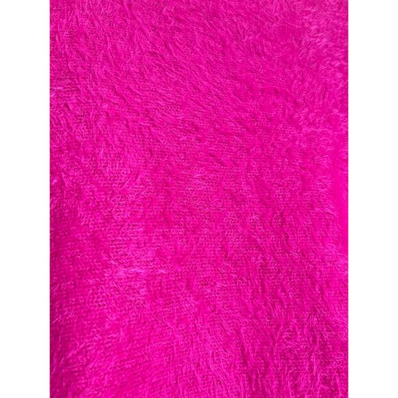 Juicy Couture Women's Fuzzy Textured Sweater Hot Pink S Y2K AHS Style Nostalgia - Picture 7 of 14